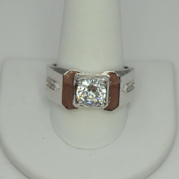 Men's Diamond Look Sterling Silver Ring